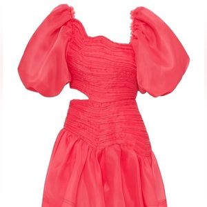 Pink Aje Joan Puff Mini Dress US 10